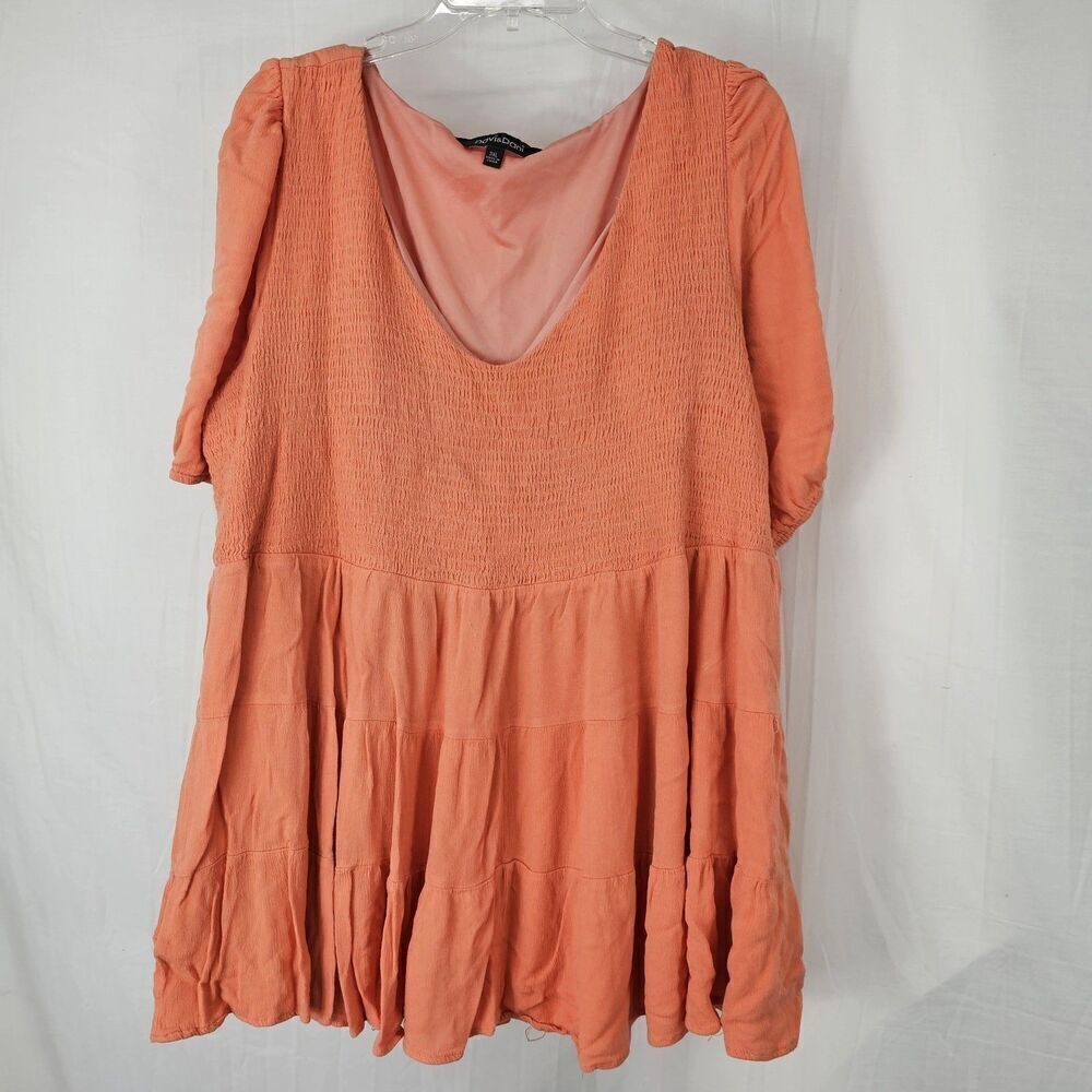 Davi & Dani Orange Smocked Boutique Women's Size 3XL Blouse